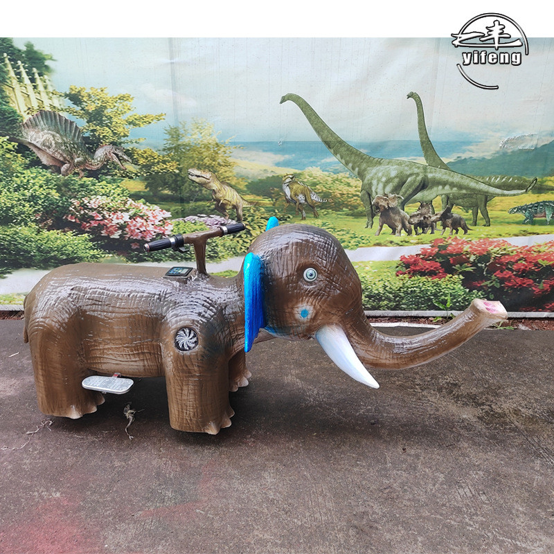 热销跑跑商场儿童游乐场摆摊广场车遥控电动恐龙车可坐双人仿真恐