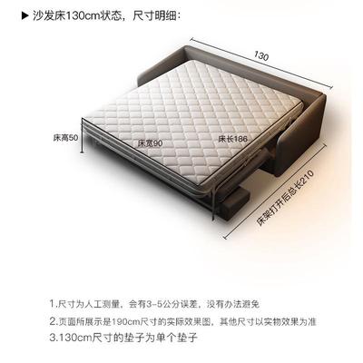 高端真皮沙发床两用可折叠客厅轻奢极简小户型书房翻转折叠带床垫