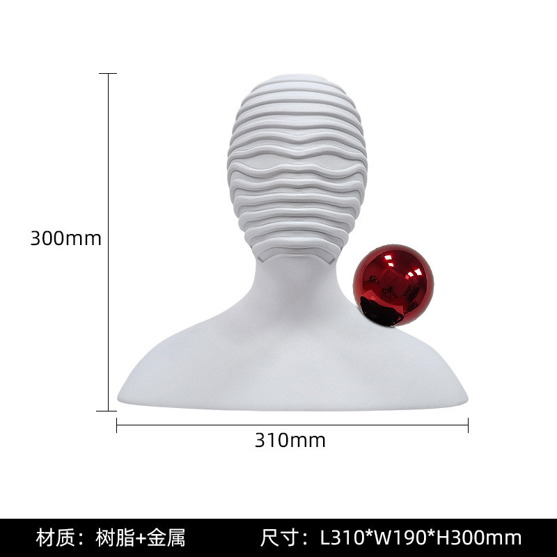 北欧简约抽象半身人物雕塑摆件设计师家居软装酒店样板房头像摆设