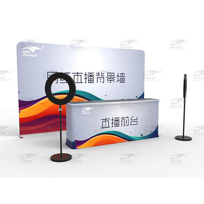 网红直播间背景墙背景架定制直播前台桌子尺寸画面可背景板