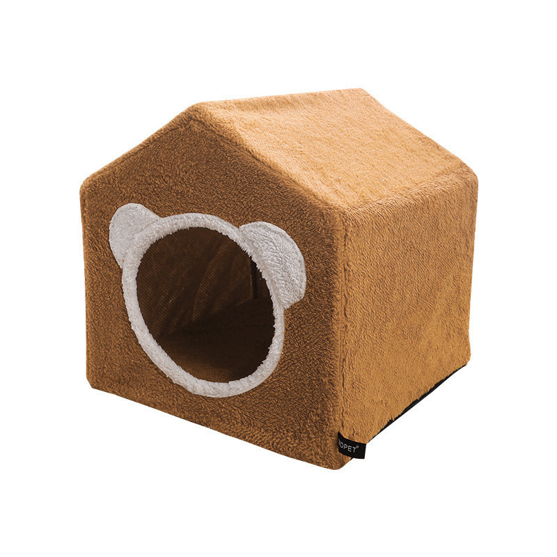 厂家现货批发皮皮淘可拆洗四季通用猫屋猫别墅封闭式猫窝宠物窝