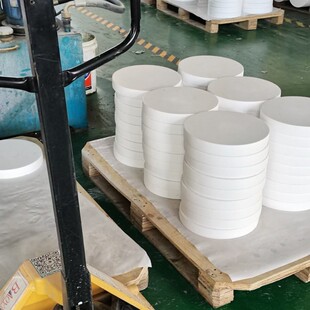 白色玻纤改性圆氟四板非标定制铁氟龙ptfe模压板聚四氟乙烯圆板材
