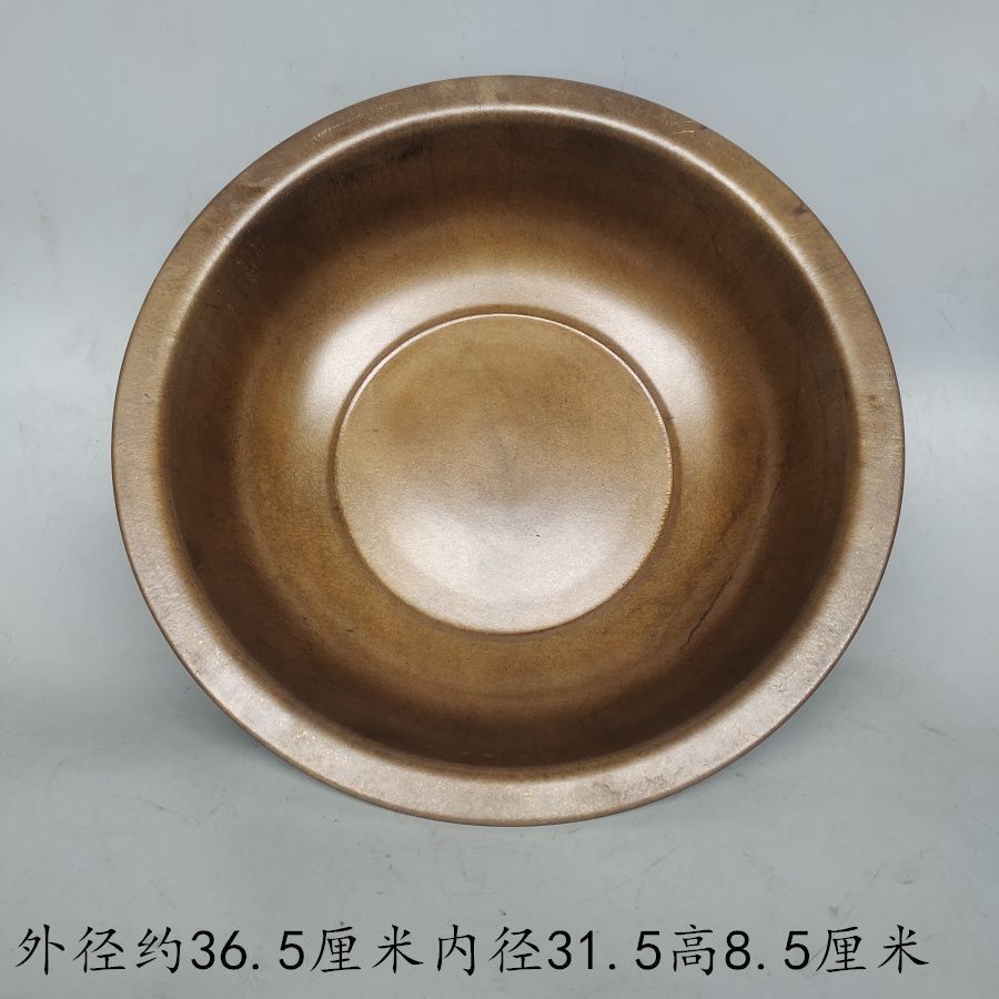 老式铜盆摆件黄铜复古怀旧家用洗脸泡脚取暖烤火盆火盆加厚手工盆