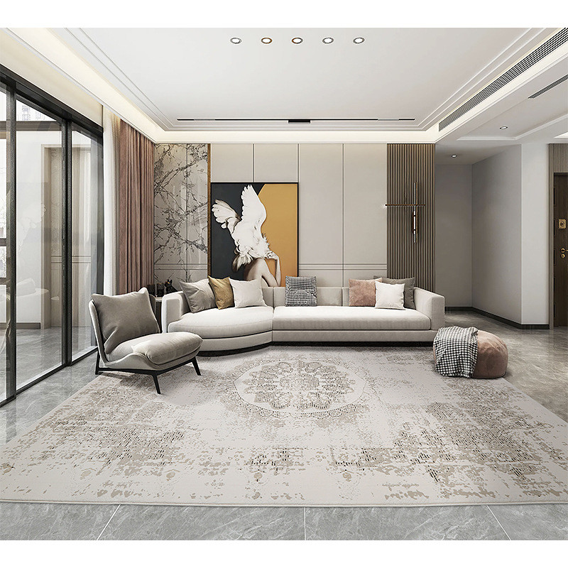热销家用客厅地毯好机织耐脏高级感威尔顿打理地毯茶几毯卧室毯易