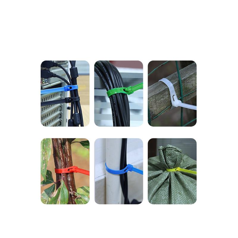 热销可松式尼龙扎带活扣彩色捆绑带塑料卡扣强力束线带可拆卸重复