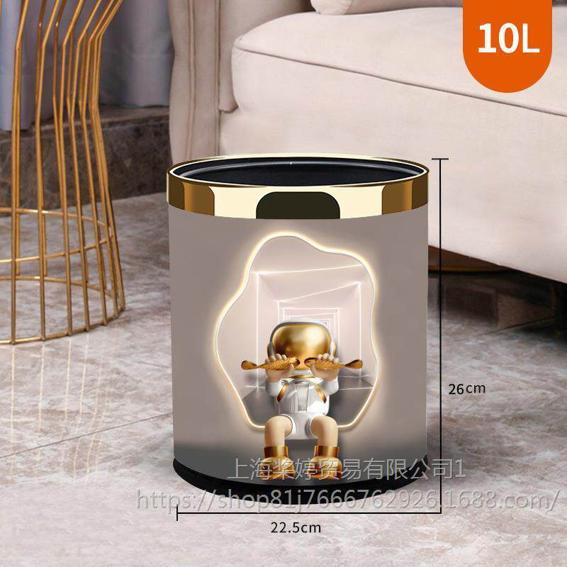 垃圾桶家用客厅厨房高档现代简约2023新款大容量卫生间轻奢无盖筒