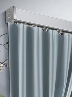 1s2j批发重型静音铝合金加厚窗帘轨道窗帘杆直轨顶装滑轨导轨黑色