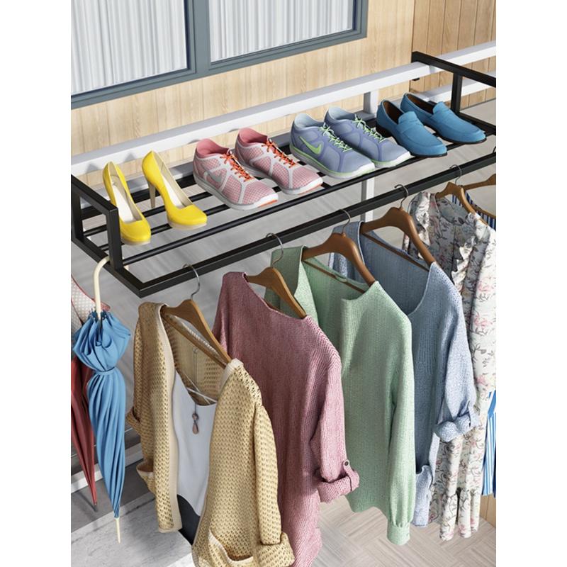 晾鞋架户外阳台栏杆晾衣架免打孔多功能加粗钢管晒被新品护栏晾垫