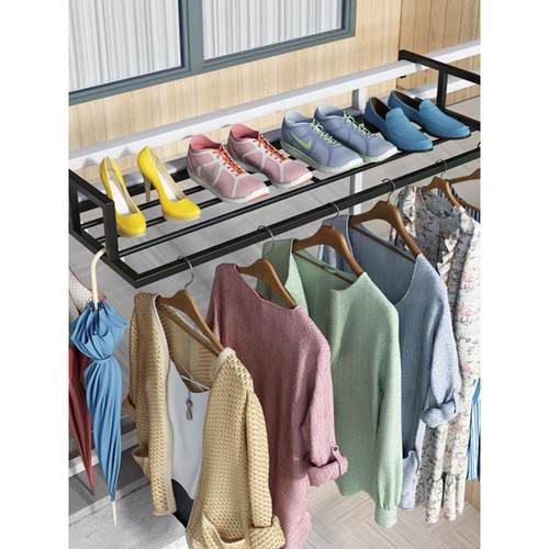 晾鞋架户外晒栏杆晾衣架免打孔多功能加粗钢管阳台被垫护栏晾新品