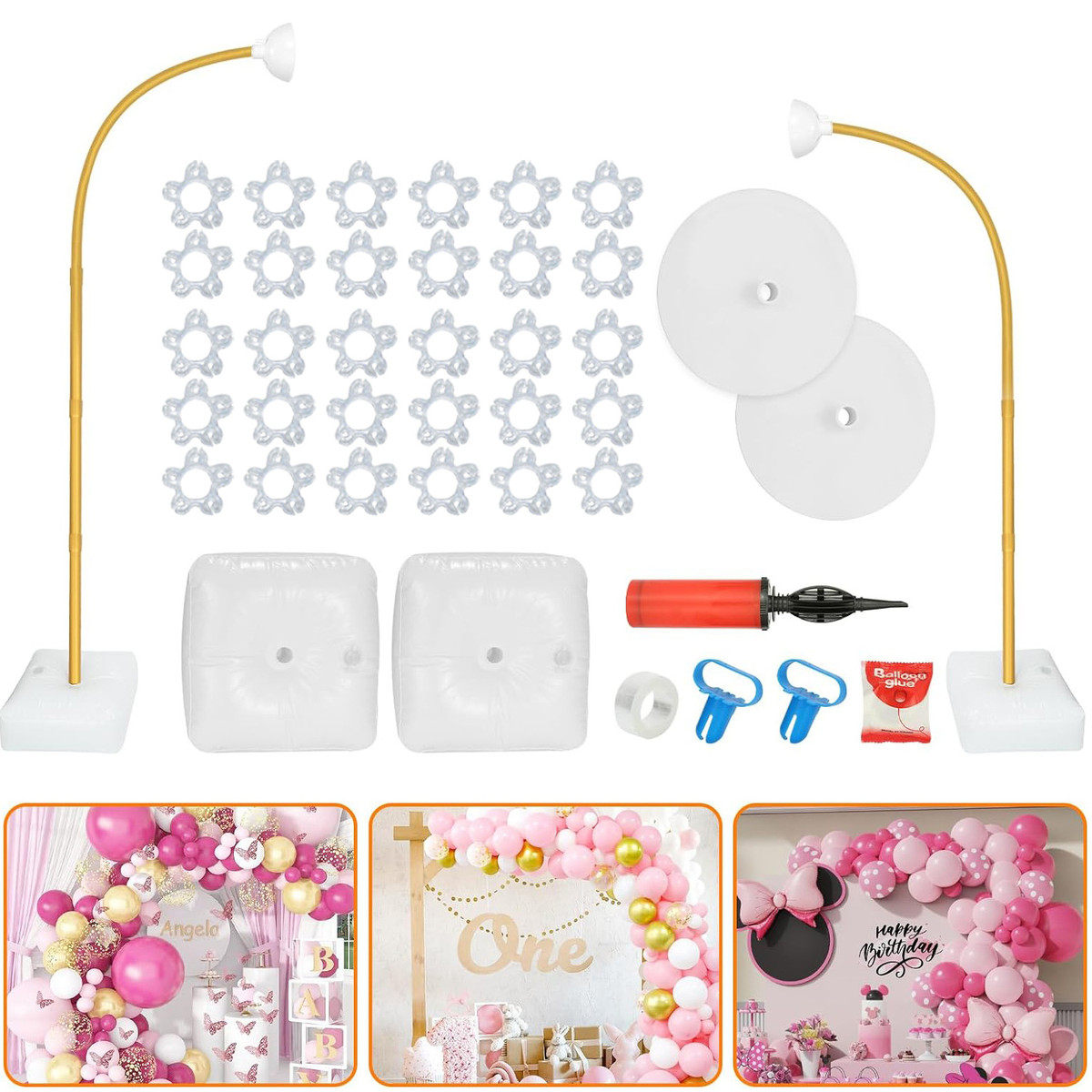 和套件可弯曲的8ft气球拱门6ft气球拱门支架生日气球拱门支架套件