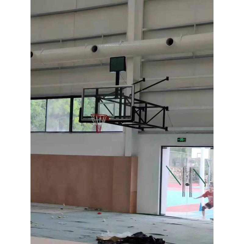 室内篮球架可升降壁挂式篮框  儿童篮球架吊顶悬空折叠壁挂篮球框图片
