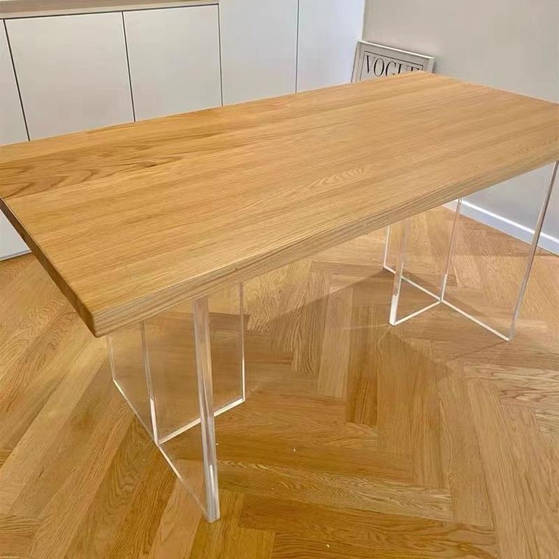 高透明亚克力20T型一字型加工有机玻璃悬空餐桌腿厚板茶几腿抛光
