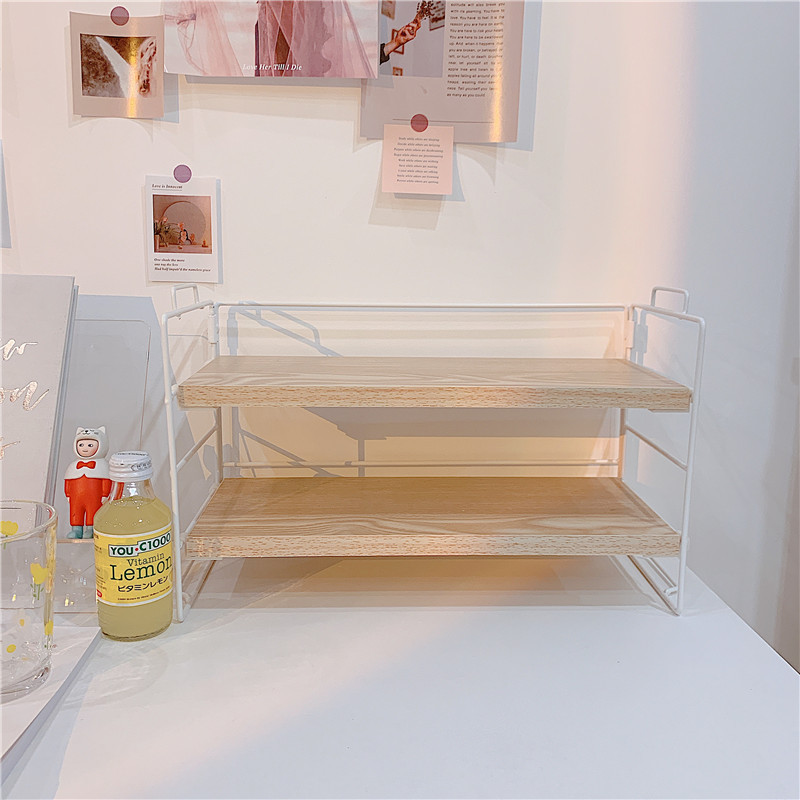 zz8n批发zz8n*漂亮的原木*ins小姨妈桌面置物架学生宿舍简易书架