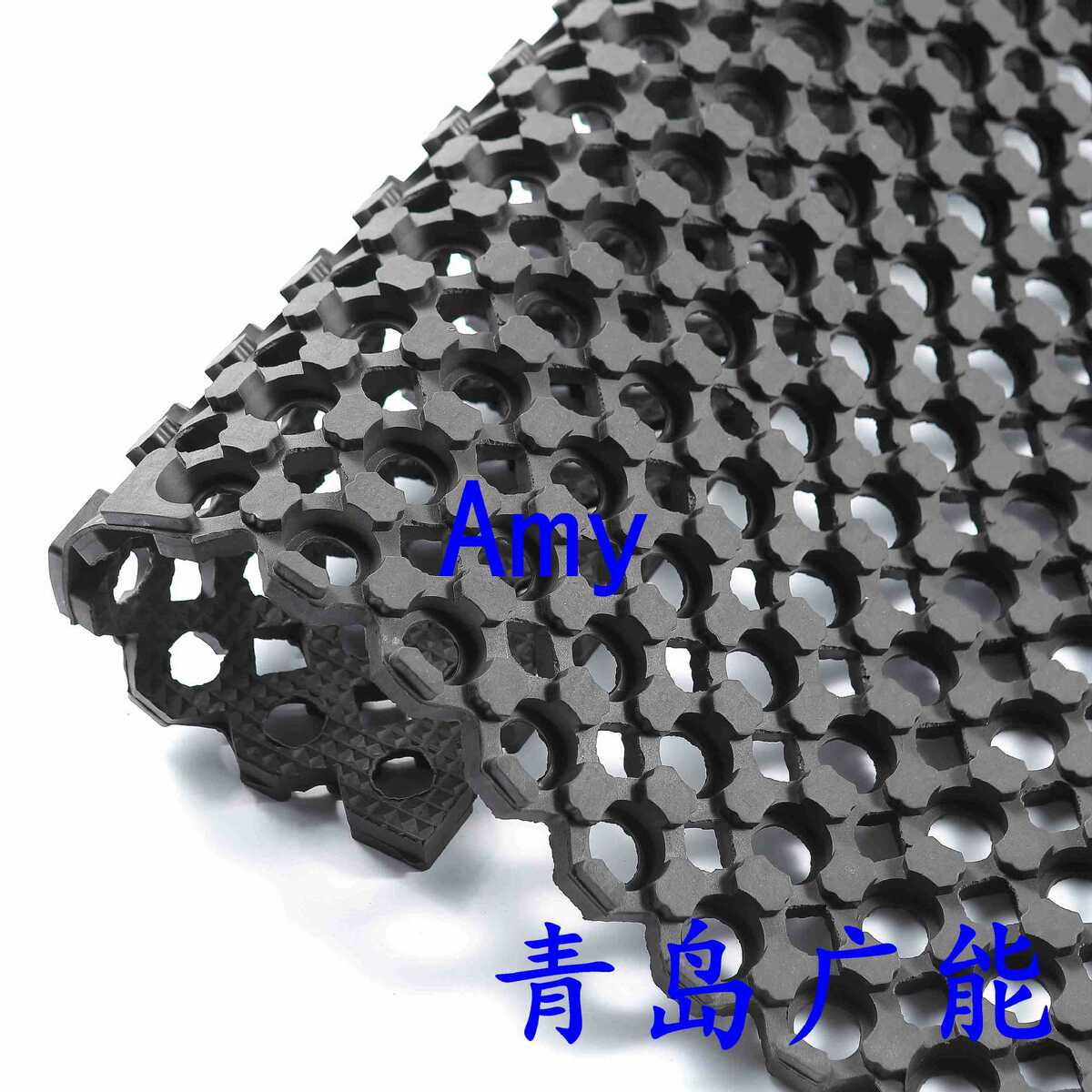 橡胶格栏，带孔排水橡胶垫，船用隔栏栅橡胶地板，定可绿色甲板垫