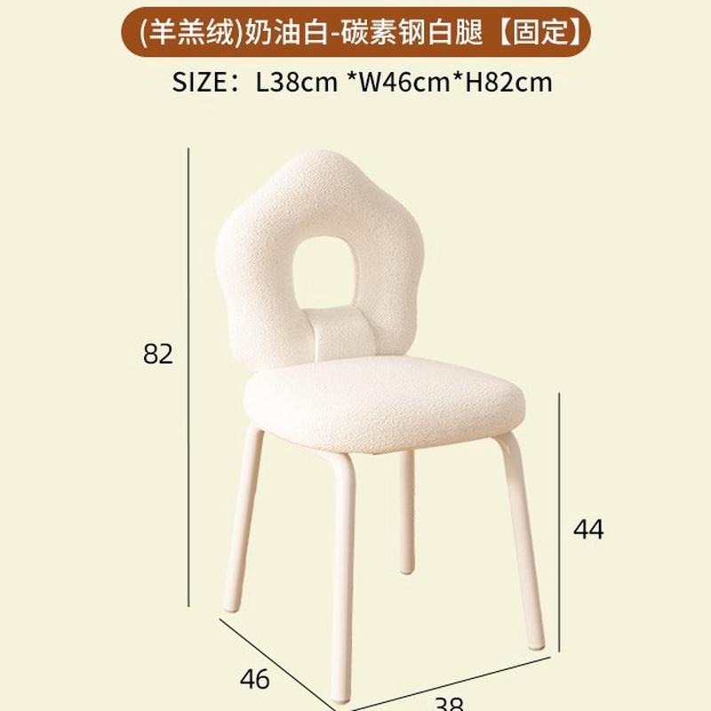 网红梳妆台风餐椅家用高级感软包靠背凳设计师旋转奶油化妆椅子