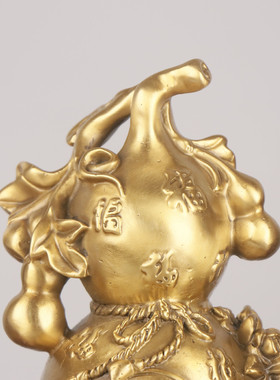 杨铜记 家居办公室铜工艺品摆件 铜金蟾葫芦 百福聚来葫芦