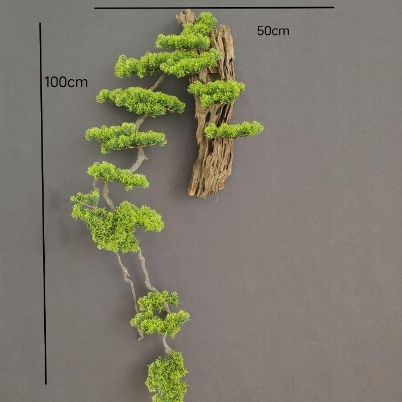 植物迎客松挂件壁挂墙饰客厅玄关影视墙场景布置造景创意枯木