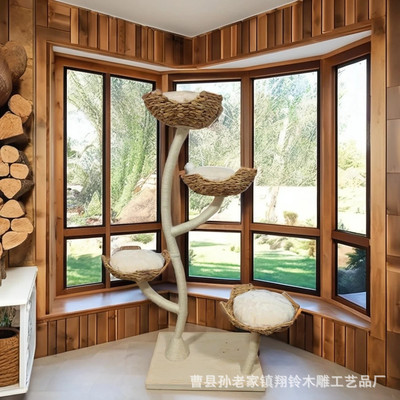 树干形状柱一体式猫抓猫窝猫树宠物别墅猫跳台落地大型猫爬架