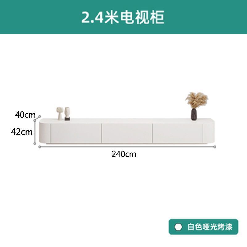 落地轻奢高级感搭配茶几组合实木电视柜大小户型哑光白电视柜客厅