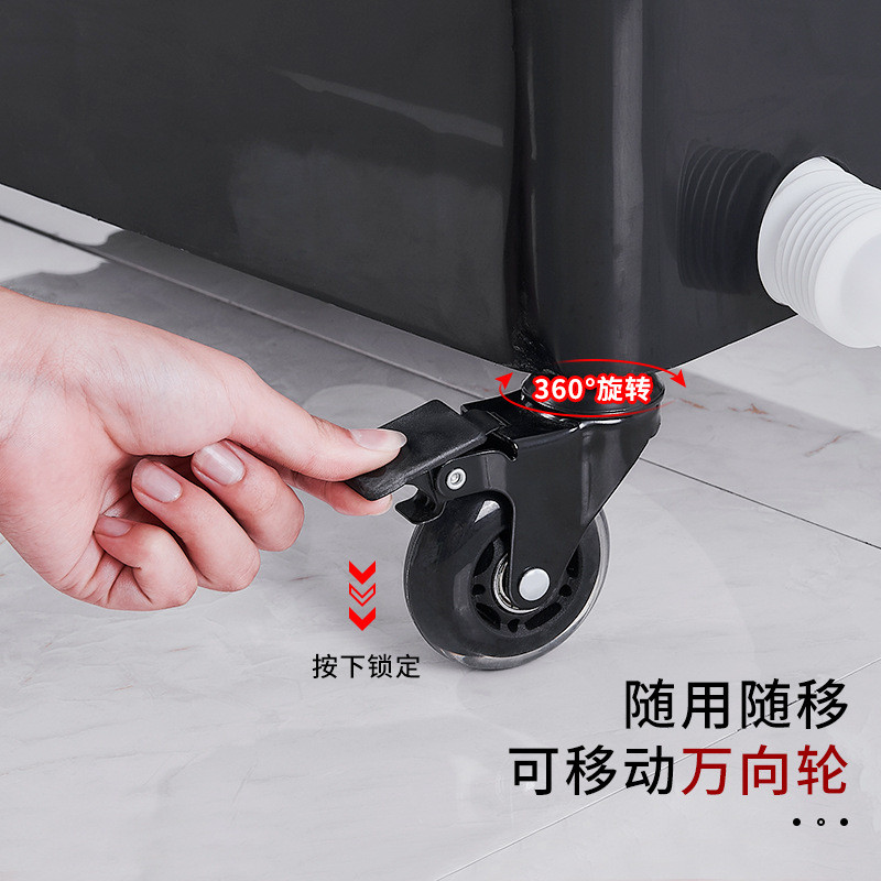 不锈钢拖把池可阳台落地式卫生间移动家用收纳墩布池拖布池置物架