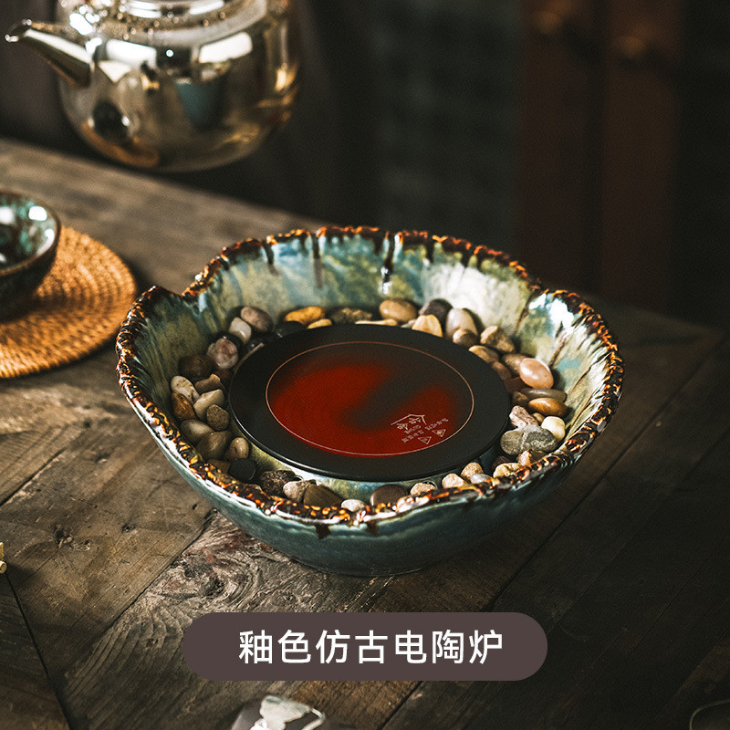 古舍电陶炉煮茶器专用静音家用围炉小型窑变全自动煮茶炉泡茶套装