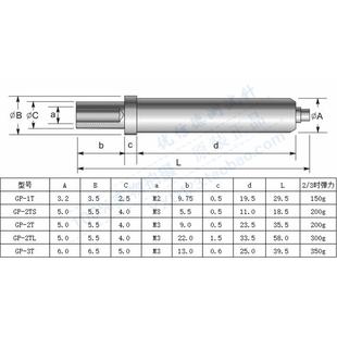 2TL PBC治具光板定位针 M3内螺纹探针 5.0mm测试托针