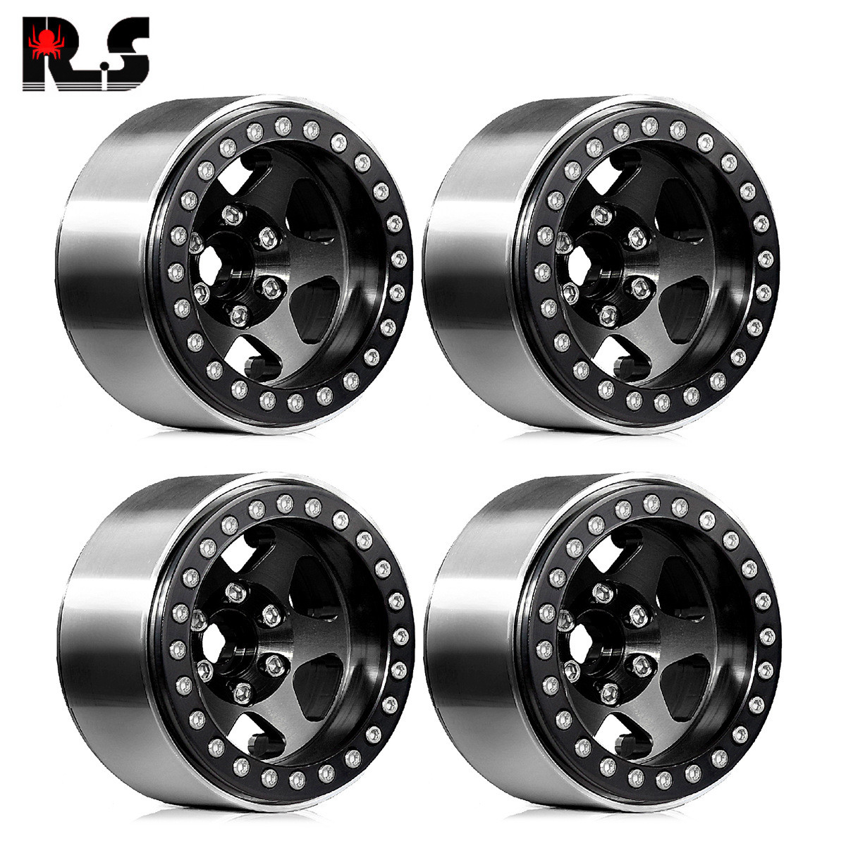 RS红蜘蛛1.9寸负值6福轮毂SCX10攀爬车瑞泰易控D90金属轮毂R179z