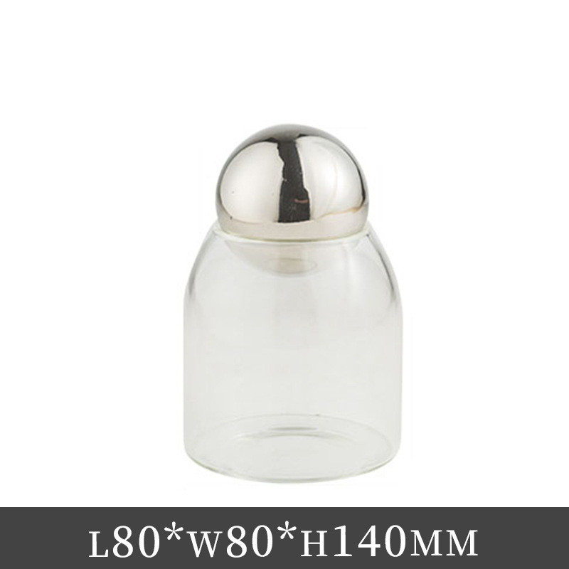 现代轻奢玻璃储样板房储物罐收纳盒客厅茶几桌面透明售楼部装饰品