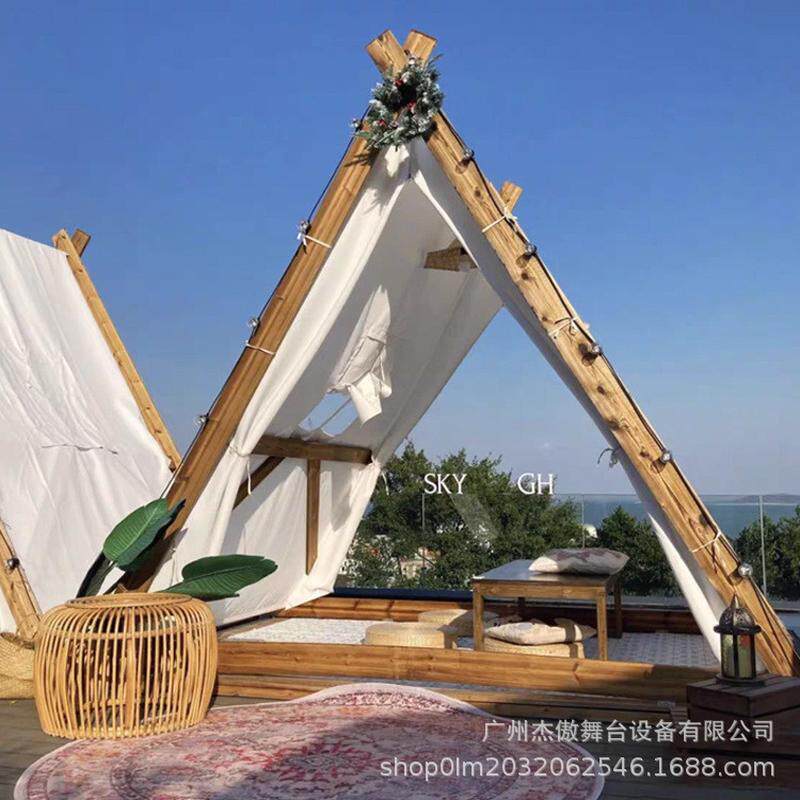 三角帐篷小屋烧烤休闲户外烧烤防雨防晒帐篷火锅