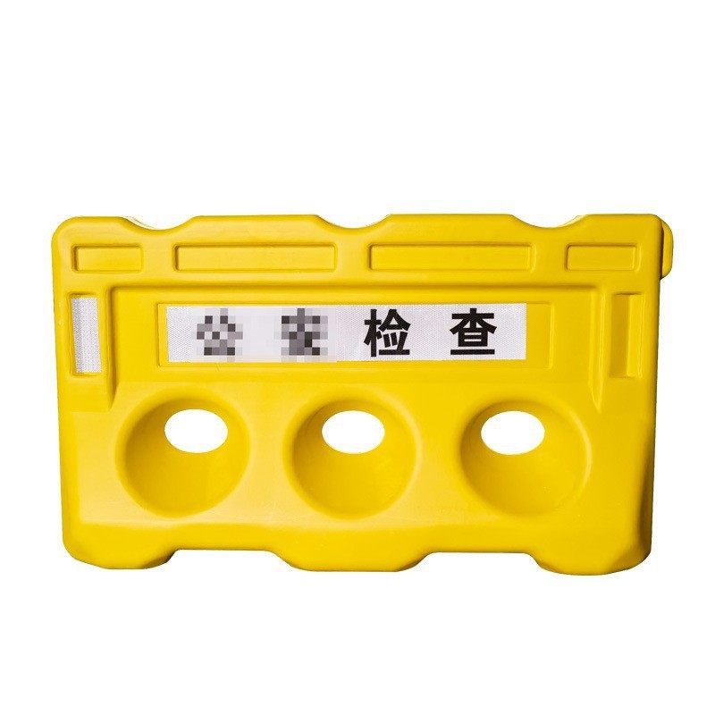 三孔水马围挡桶黄色塑料水马交通设施市政道路分流隔离墩防撞吹塑