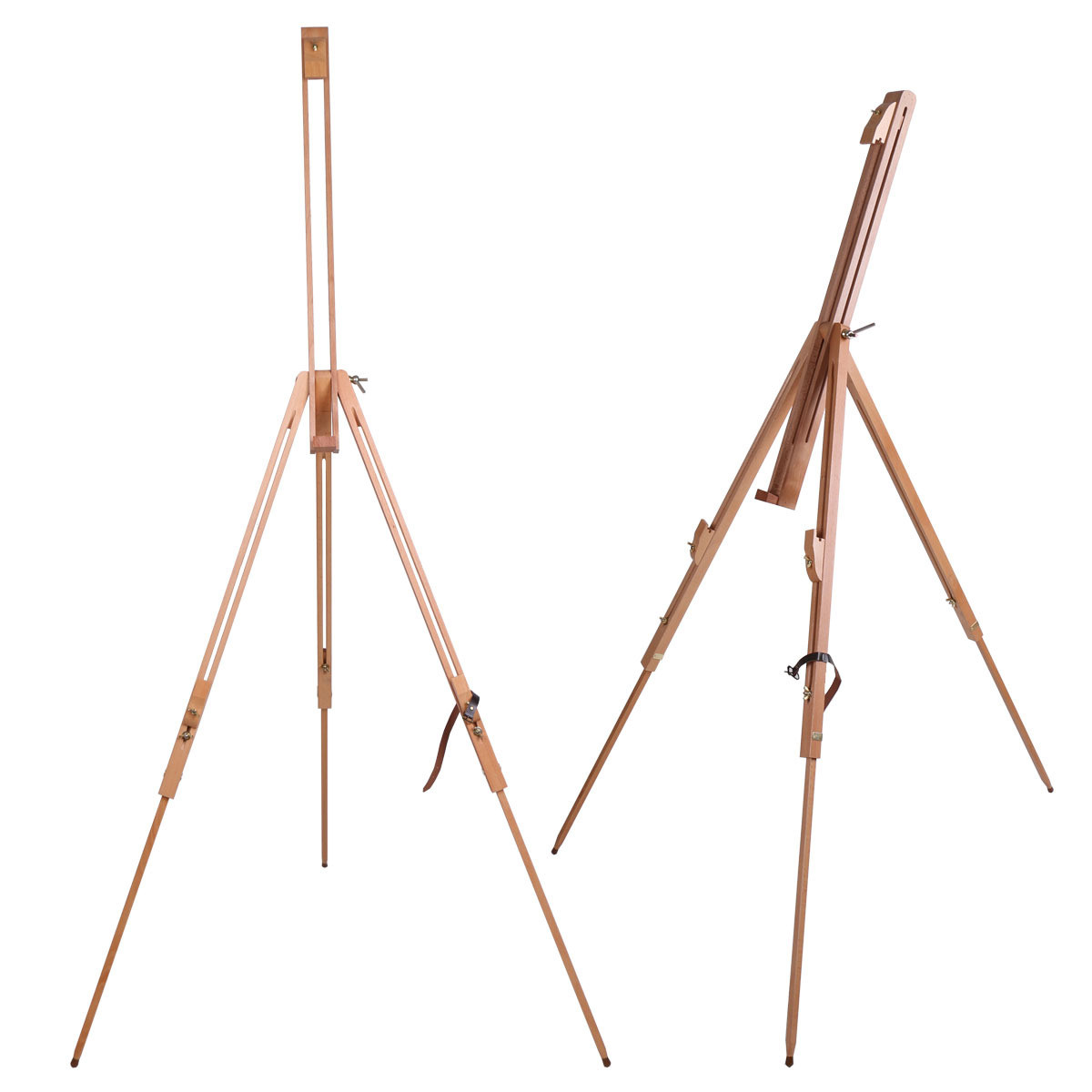 便携画架三脚木质写生画板架可收缩升降折叠画架室外绘画支撑架