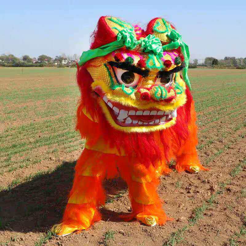 厂家花布铁丝框架舞狮道具售北京笑脸舞狮支持定做各款型舞狮道具
