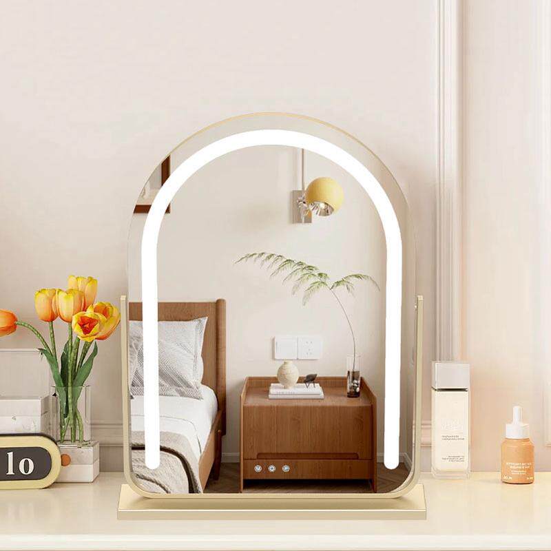 led化妆镜补光带灯镜子台式桌面妆卧室镜插电款u形美妆镜梳妆镜