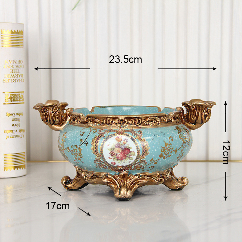 美式复古卧室客厅装饰摆件烟灰缸家用办公室树脂个性创意奢华客厅