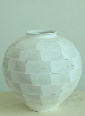 新中式侘寂ins风陶罐禅意干花客厅摆件插花装饰复古高级感花瓶