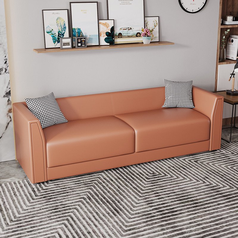 北欧皮艺沙发小户型办公室三人店铺双人服装简约现代ins风小沙发