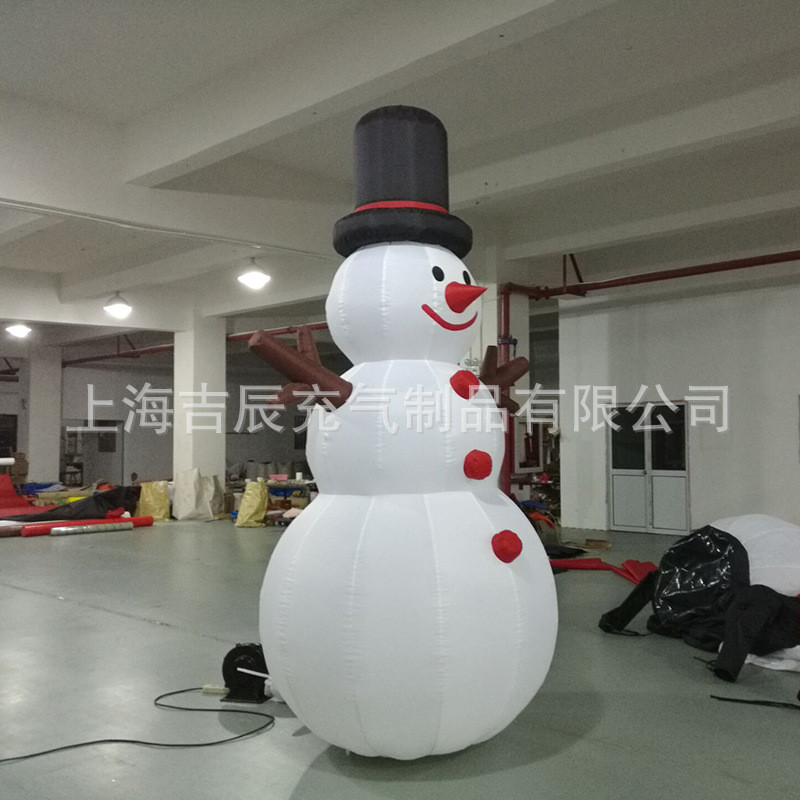 卡通充气雪人卡通模型圣诞活动庆典人偶气模车缝工艺气模