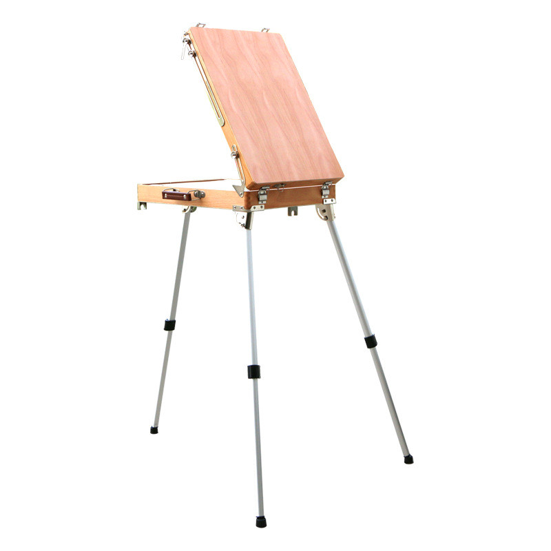 榉木制油画箱油画架收纳画箱手提写生油画架子美术升降油画工具箱