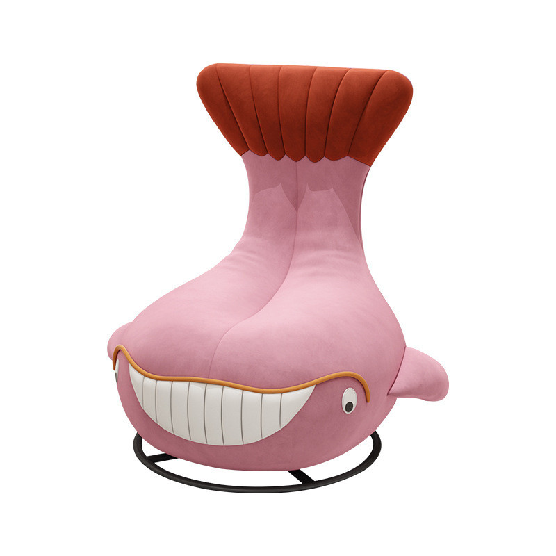 服装店设计师旋转休闲椅客厅阳台懒人功能躺椅创意沙发椅鲨鱼单椅