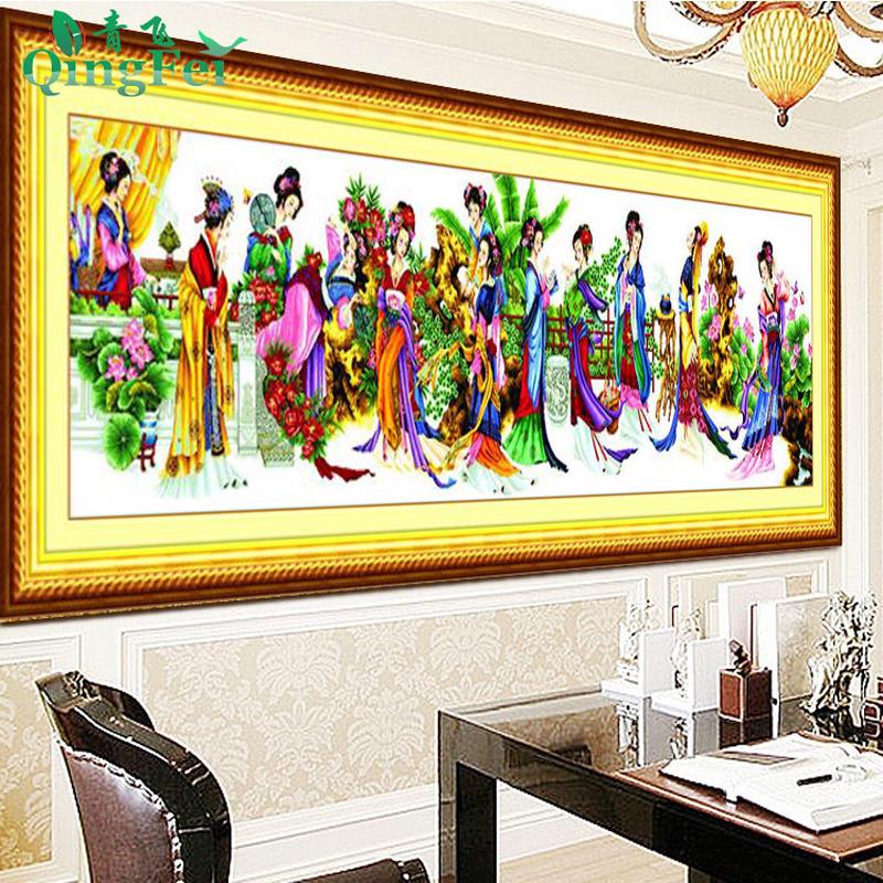 琴棋书画飞十字绣青荷花金陵十二钗十字绣梦红楼群芳丝线