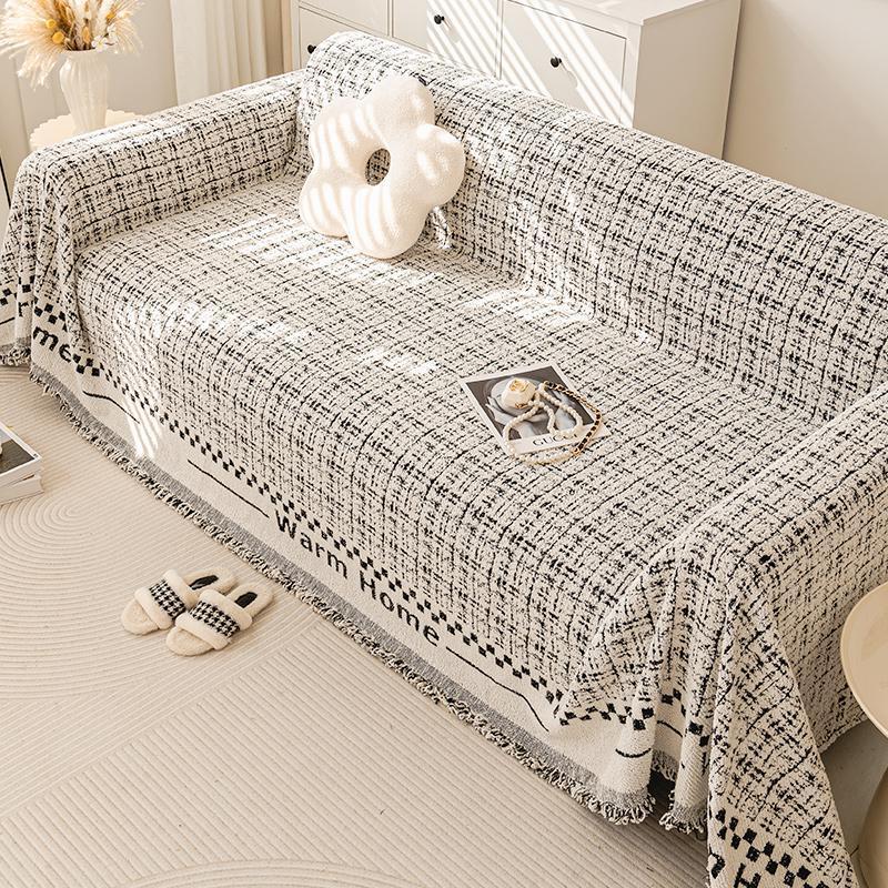 北欧高级感沙发盖布全包万能防猫抓冬季毛绒全盖坐垫沙发套罩毯子