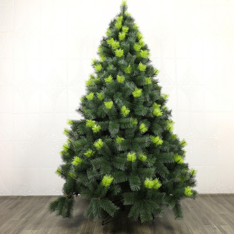 大型装饰品新款高档绿色加密pvc仿松针树圣诞节橱窗圣诞树