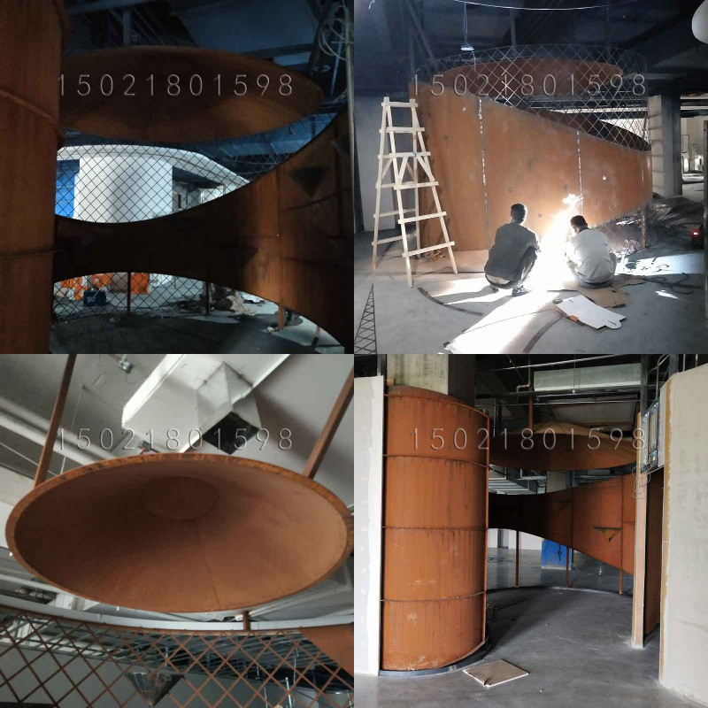 耐候钢板屏风上海厂家加工激光镂空雕刻焊接安装耐候景观钢屏风