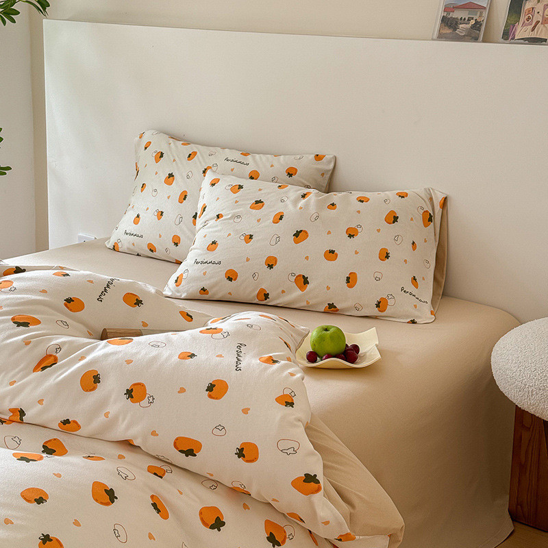 全棉针织棉四件套天竺棉被套床单裸睡舒适亲肤柔软床上用品4件