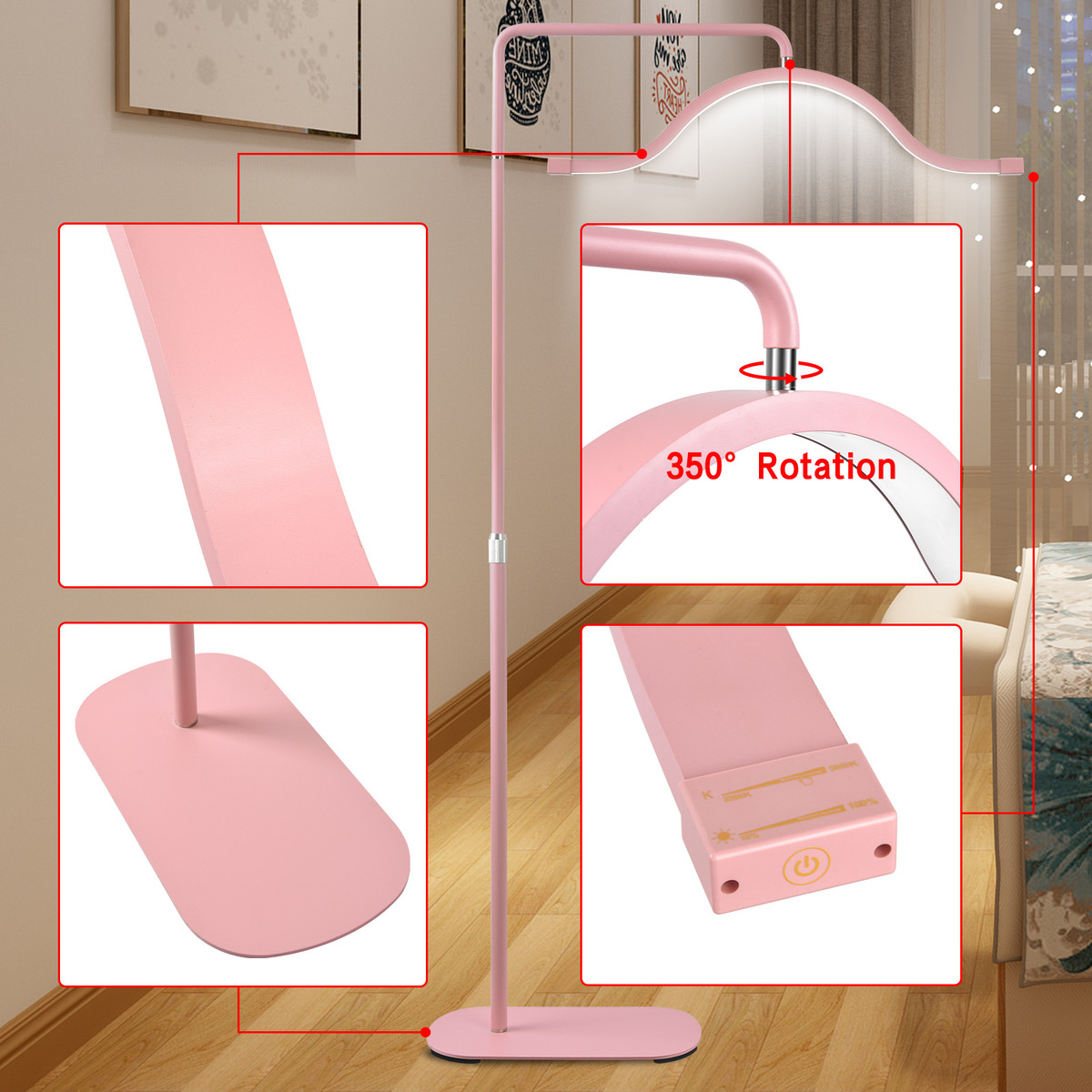 美容灯落地半月u型美美甲led补光灯睫美容院用打光灯护眼纹绣灯