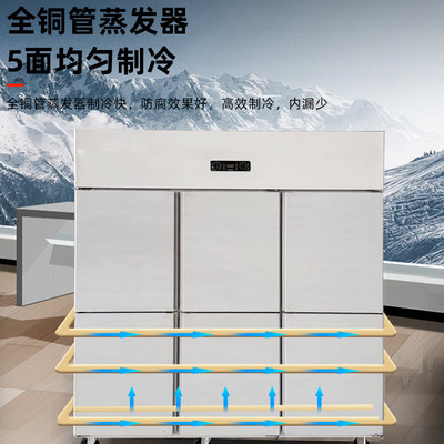 四门冰柜商业用冰箱保鲜厨房保鲜柜不锈钢双温冷藏冰柜家用全冷冻