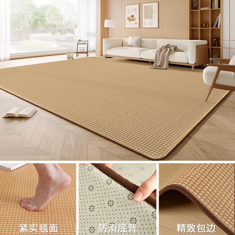 夏天地垫日式凉席地毯客厅榻榻米藤席垫子家用茶几卧室床边地毯