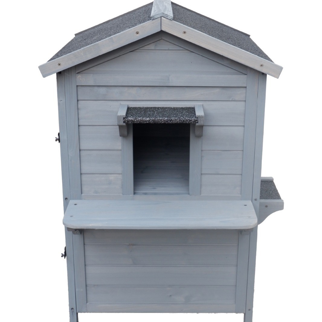 木制猫屋流浪防雨冬季保暖猫窝家用别墅实木超大猫笼空间半封闭