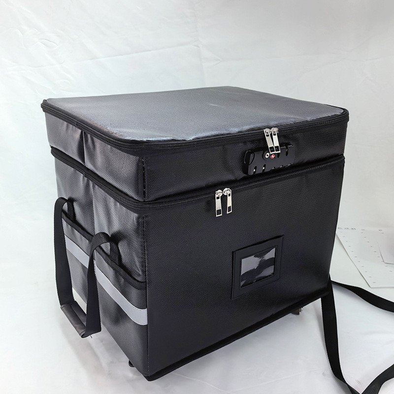 现货黑色带防火轮可折叠反光室内便捷收纳大容量多功能文件箱