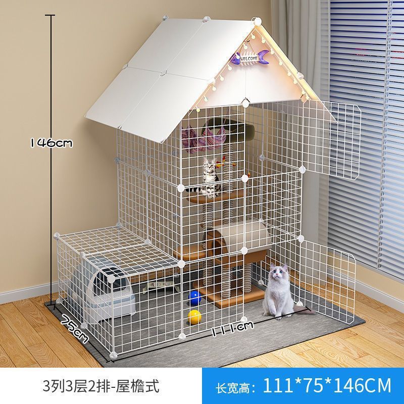 猫笼子豪华别墅家用舍三层宠物猫自由空间室内猫窝宠物屋